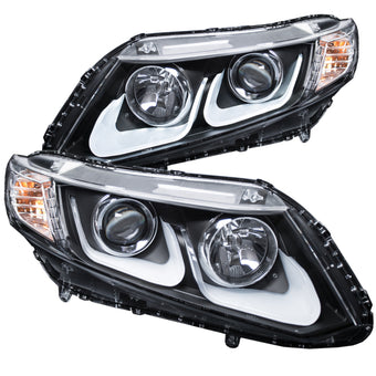 compare product ANZO 2012-2015 Honda Civic Projector Headlights w/ U-Bar Black
