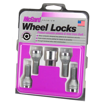 compare product McGard Wheel Lock Bolt Set - 4pk. (Cone Seat) M12X1.75 / 19mm Hex / 28.9mm Shank Length - Chrome