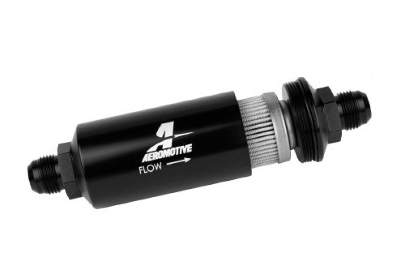 Aeromotive In - Line Filter - (AN - 10 Male) 40 Micron Stainless Mesh Element Bright Dip Black Finish - My Store