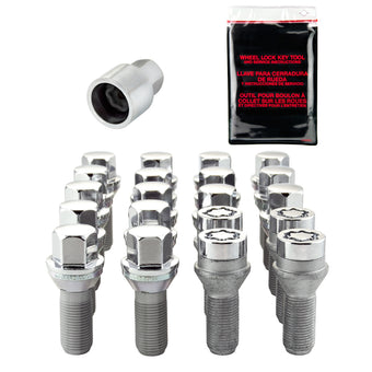 compare product McGard 5 Lug Hex Install Kit w/Locks (Cone Seat Bolt) M14X1.25 / 17mm Hex / 27.5mm Shank L. - Chrome