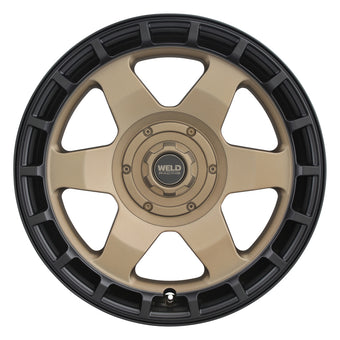 compare product Weld Off-Road Ridge 20x9 - 8x180 BP - ET0 - 124.3mm CB - Satin Bronze Wheel (Black Ring)