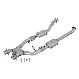 compare product BBK 96-98 Mustang 4.6 Cobra High Flow X Pipe With Catalytic Converters - 2-1/2