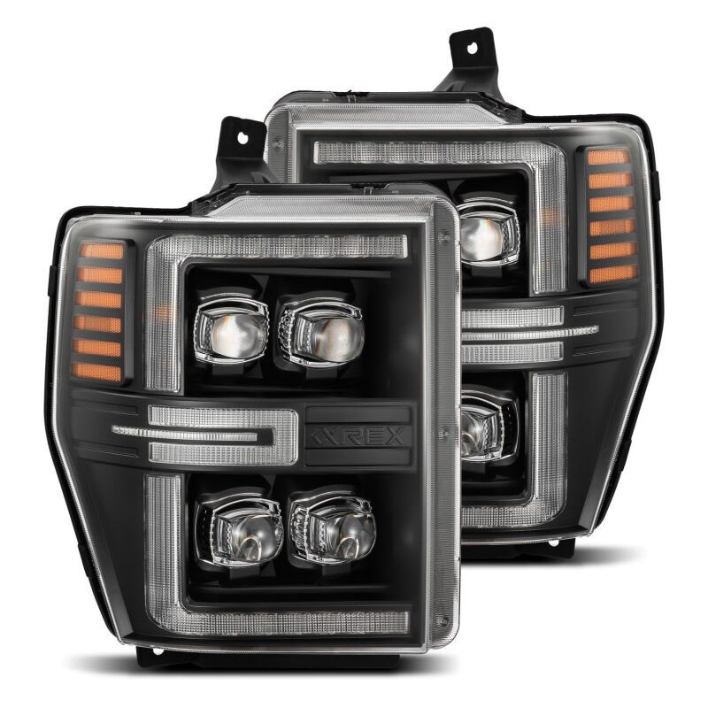 AlphaRex 08 - 10 Ford F250 - 550 NOVA - Series LED Projector Headlights Black w/Activ Light/Seq Signal - My Store