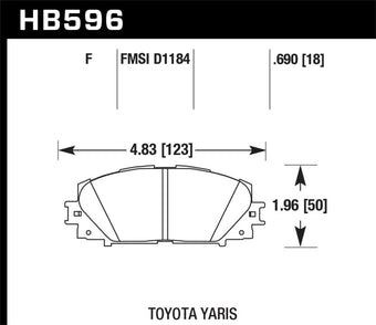 compare product Hawk 07-16 Toyota Yaris HPS 5.0 Front Brake Pads