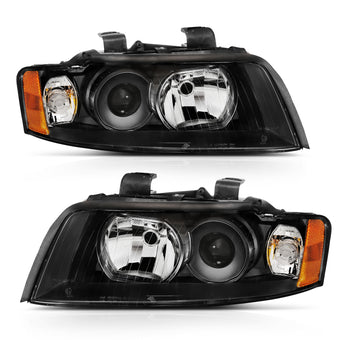 compare product ANZO 2002-2005 Audi A4 Projector Headlight Black G2 (Halogen Type)