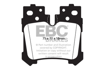 compare product EBC 07+ Lexus LS460 4.6 Greenstuff Rear Brake Pads