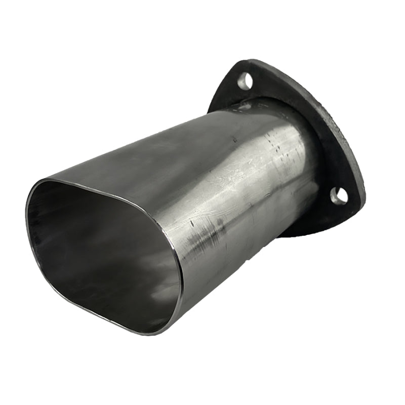 Granatelli 3.0in Round to 3.0in Oval Exhaust Adapter w/Floating 3 Bolt Header Flange - My Store
