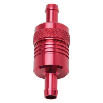 compare product Edelbrock Fuel Filter Aluminum 3In X 01/ 1/8In 3/8In Inlet/Outlet Red