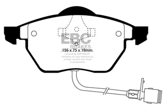 compare product EBC 91-94 Audi 100 Quattro 2.8 (ATE) Yellowstuff Front Brake Pads