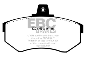 compare product EBC 81-83 Audi 5000 2.1 Turbo Redstuff Front Brake Pads