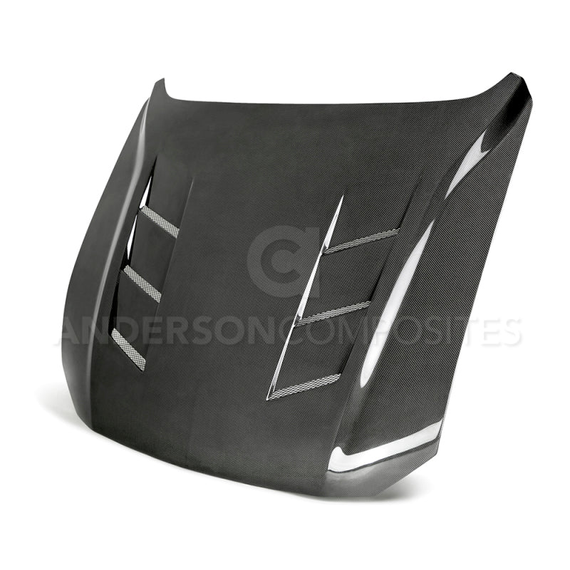 Anderson Composites 2018 Ford Mustang GT Type - SA Style Heat Extractor Double Sided Carbon Fiber Hood - My Store