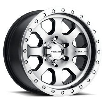 compare product Raceline 929M Avenger 17x9in / 8x165.1 BP / -12mm Offset / 130.81mm Bore - Black & Machined Wheel