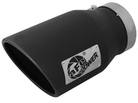 aFe MACHForce XP 5in 304 Stainless Steel Exhaust Tip 5 In x 7 Out x 12L in Bolt On Right - Black - My Store