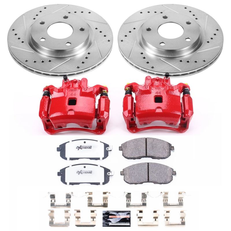 Power Stop 13 - 18 Nissan Sentra Front Z26 Street Warrior Brake Kit w/Calipers - My Store