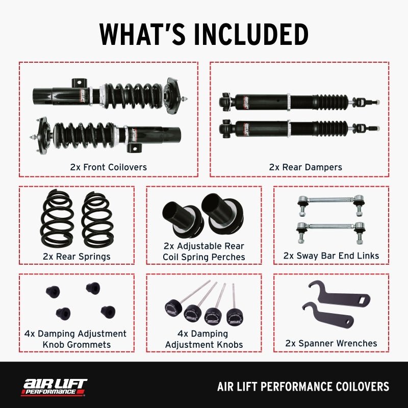 Air Lift Performance 15 - 20 Audi A3 / 15 - 24 VW GTI Coilover Kit - My Store