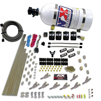 compare product Nitrous Express STD Nozzle Nitrous Kit (200-500HP) Gas w/Dist Block & 4 Solenoids w/10lb Bottle