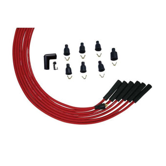 compare product Moroso 6 Cyl 90 Deg Boot Non-HEI Ultra Spark Plug Wire Set - Red