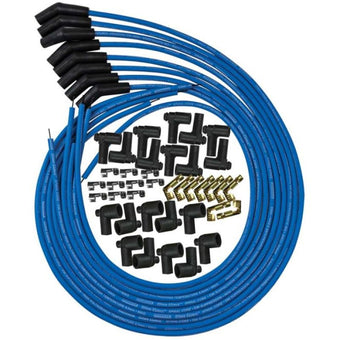 compare product Moroso Universal Ignition Wire Set - Blue Max - Spiral Core - Unsleeved - 135 Degree - Blue