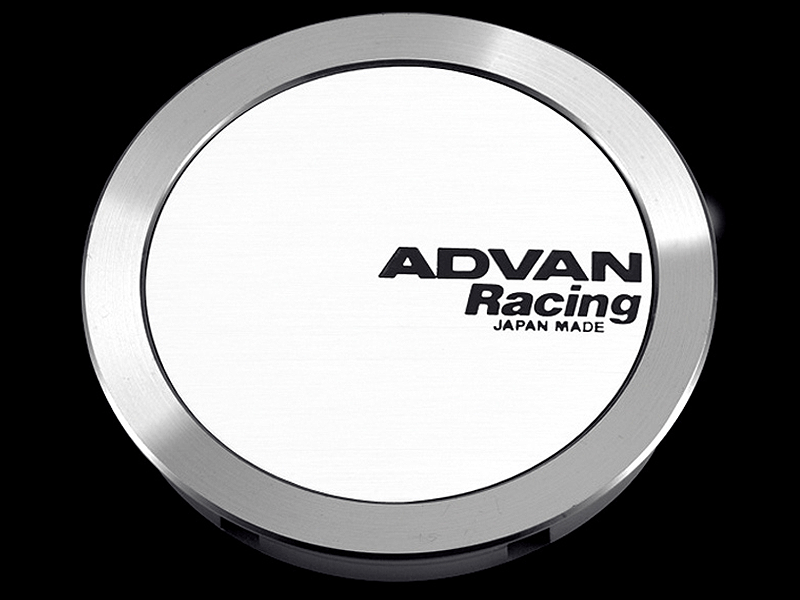 Advan 63mm Full Flat Centercap - White/Silver Alumite - My Store