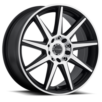 compare product Raceline 144M Storm 17x7.5in / 5x100/5x114.3 BP / 40mm Offset / 72.62mm Bore- Black & Machined Wheel