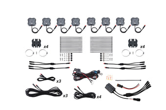 compare product Diode Dynamics Stage Series SXS Rock Light Installer Kit - RGBW M8 w/Controller (8-pack)