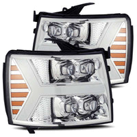 AlphaRex 07 - 13 Chevy 1500HD NOVA LED Proj Headlights Plank Style Chrm w/Activ Light/Seq Signal - My Store