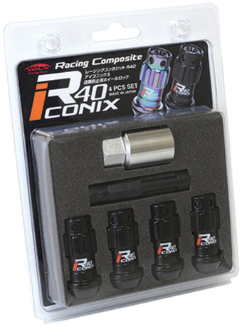compare product Project Kics 12X1.50 R40 Iconix Black Lug Nut Lock Set - 4
