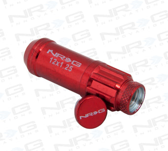 compare product NRG 700 Series M12 X 1.25 Steel Lug Nut w/Dust Cap Cover Set 21 Pc w/Locks & Lock Socket - Red