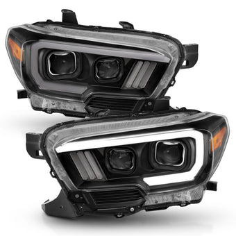 compare product ANZO 2016-2017 Toyota Tacoma Projector Headlights w/ Plank Style Switchback Black w/ Amber w/ DRL