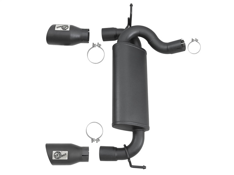 aFe Rebel Series 2.5in 409 SS Axle - Back Exhaust w/ Black Tips 2007+ Jeep Wrangler (JK) V6 3.6L/3.8L - My Store