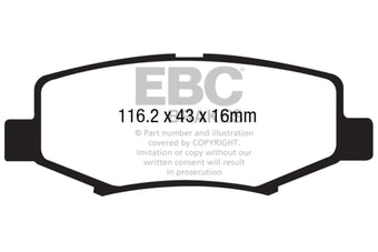 compare product EBC 06-11 Dodge Nitro 3.7 Extra Duty Rear Brake Pads