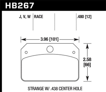 compare product Hawk DTC-30 Brake Pads for Strange Caliper w/ 0.438in Center Hole