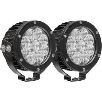 compare product Westin Axis LED Auxiliary Light 4.75 inch Round Flood w/3W Osram (Set of 2) - Black