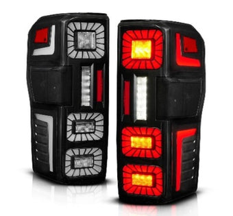 compare product ANZO 23-26 Ford Super Duty LED Tail Light Seq Signal- Black Full- Pair