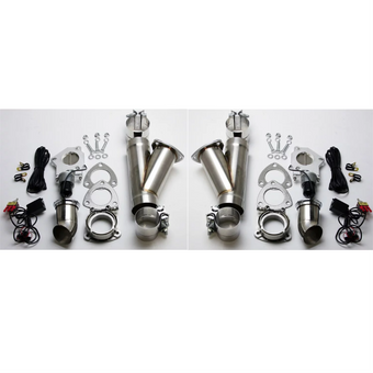 compare product Granatelli 3.0in Alum Mild Steel Electronic Dual Slip Fit Exhaust Cutout w/Band Clamps