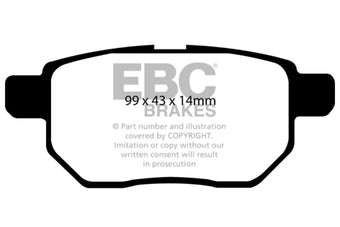 compare product EBC 11+ Lexus CT200h 1.8 Hybrid Greenstuff Rear Brake Pads