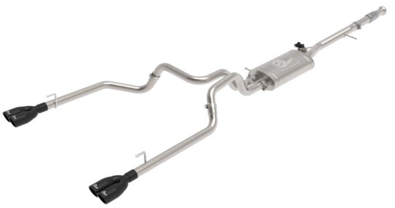aFe Gemini XV 3in 304 SS Cat - Back Exhaust w/ Cutout 19 - 21 GM Silverado/Sierra 1500 V8 - w/ Black Tips - My Store