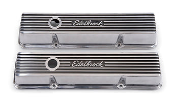 compare product Edelbrock Valve Cover Elite II Series Chevrolet 1959-1986 262-400 CI V8 Low Polished