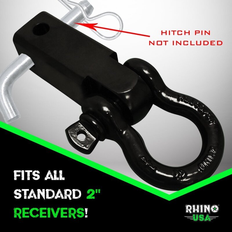 Rhino USA Shackle Hitch Receiver W/ D - Ring (Red) - My Store