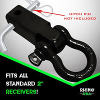 Rhino USA Shackle Hitch Receiver W/ D - Ring (Red) - My Store
