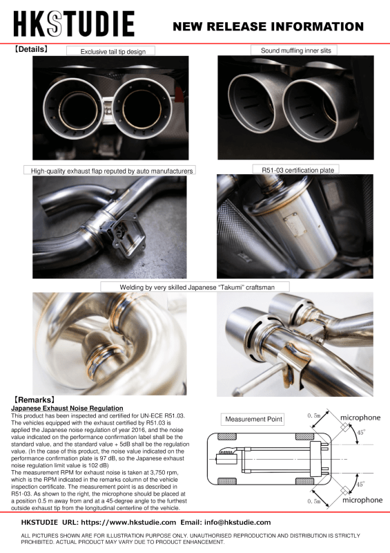 HKSTUDIE EXHAUST for BMW G80/G82 Comp - My Store