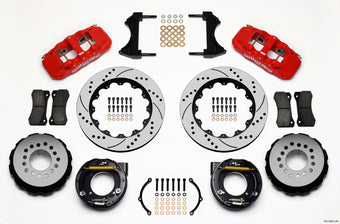 compare product Wilwood AERO4 Rear P-Brake Kit 14.00in Drilled Red Chevy C-10 2.42 Offset 5-lug