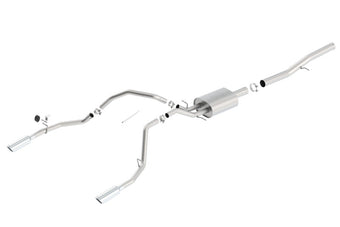 compare product Borla 14 Silv/Sierra 1500 EC Std/CC Short 143.5in WB ATAK Single Split Rear Exit Cat-Back Exhaust