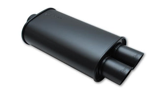compare product Vibrant StreetPower FLAT BLACK Oval Muffler with Dual 3in Outlets - 2.5in inlet I.D.