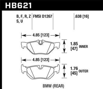 compare product Hawk 2011 BMW 125i Rear ER-1 Brake Pads