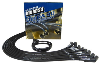 compare product Moroso Chevrolet Big Block Ignition Wire Set - Ultra 40 - Unsleeved - HEI - 135 Degree - Black