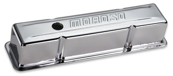 compare product Moroso Chevrolet Small Block Valve Cover - w/o Baffles - Stamped Steel Chrome Plated - Pair