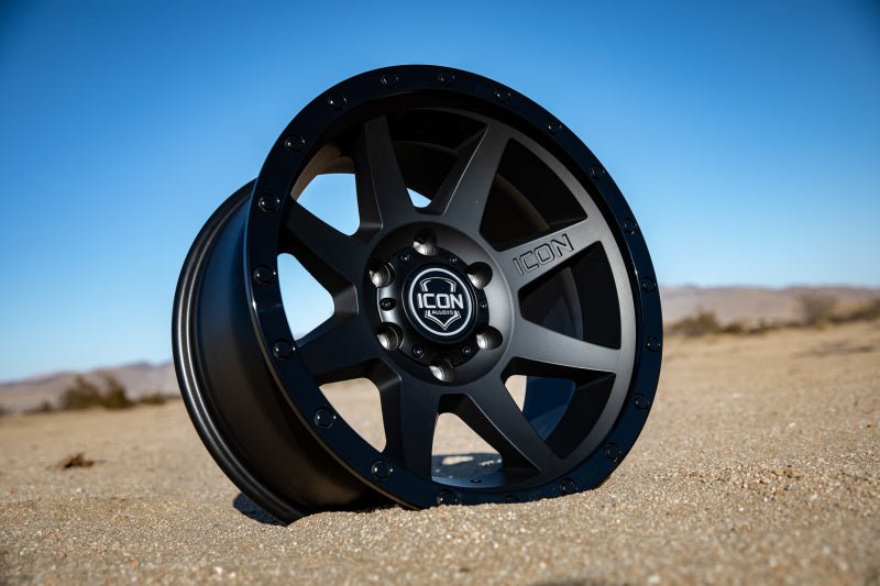 ICON Rebound 17x8.5 5x150 25mm Offset 5.75in BS 110.1mm Bore Double Black Wheel - My Store