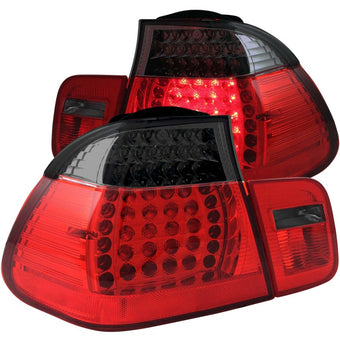 compare product ANZO 2002-2005 4DR BMW 3 Series E46 LED Taillights Red/Smoke