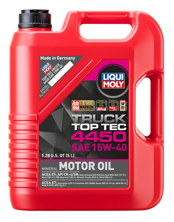 compare product LIQUI MOLY 5L Top Tec Truck 4450 Motor Oil SAE 15W40